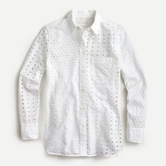 J. Crew Classic-Fit Shirt In Eyelet - Picture 1 of 10